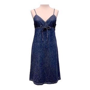 Tommy Jeans Y2K 100% Cotton Denim Dress Spaghetti Strap, Blue Size Medium